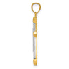 14K Two-tone Polished Diamond-cut Cross Pendant