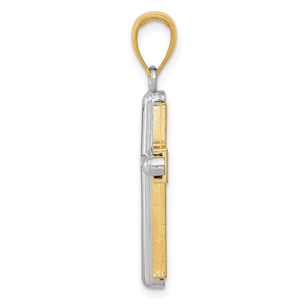 Gold Beveled Cross Pendant