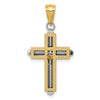 Gold Beveled Cross Pendant
