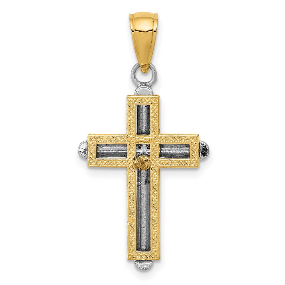 Gold Beveled Cross Pendant
