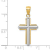 Gold Beveled Cross Pendant