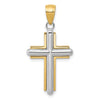 Gold Beveled Cross Pendant