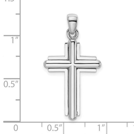 Gold Beveled Cross Pendant