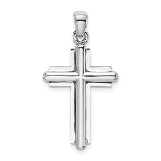 Gold Beveled Cross Pendant