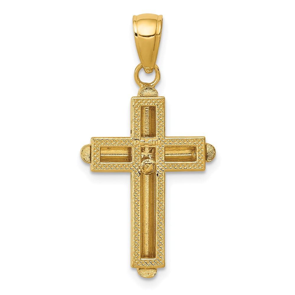 Gold Beveled Cross Pendant