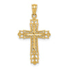 14k Polished Filigree Reversible Cross Pendant