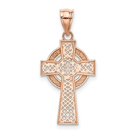 14k Rose Gold Celtic Cross Pendant