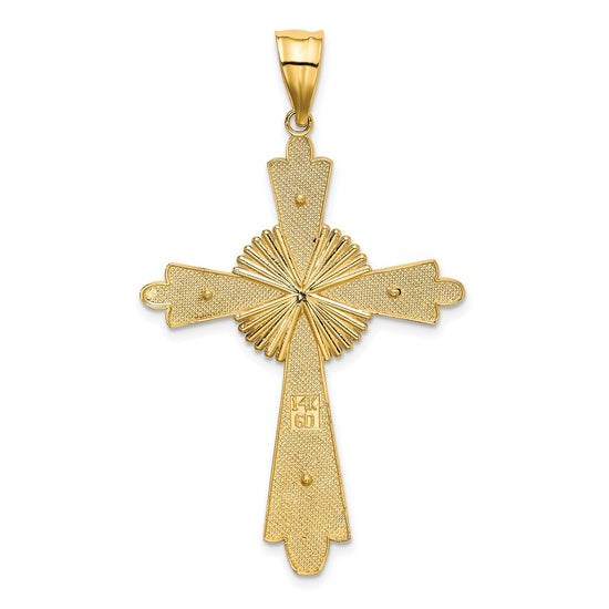 14k Two-Tone Polished Large Cross Pendant