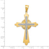 14k Two-Tone Polished Large Cross Pendant