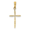 14K Polished Cross With Tapered Ends Pendant