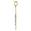 14k Polished Satin and Diamond-cut Crucifix Pendant