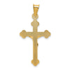 14k Polished Satin and Diamond-cut Crucifix Pendant