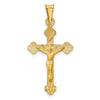 14k Polished Satin and Diamond-cut Crucifix Pendant