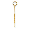 14k Polished Satin and Diamond-cut Crucifix Pendant