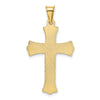 14k Polished Satin and Diamond-cut Crucifix Pendant