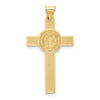 14k Two-Tone Crucifix Reverses to St. Benedict Medal Pendant