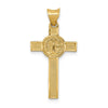 14k Two-Tone Crucifix Reverses to St. Benedict Medal Pendant