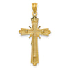 14k Two-tone Gold Polished Crucifix Pendant