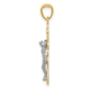 14K Two-tone and White Rhodium Small Passion Crucifix Pendant