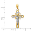 14K Two-tone and White Rhodium Small Passion Crucifix Pendant