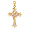 14K Tri-color Polished Crucifix Pendant
