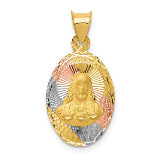 Gold Jesus Oval Pendants