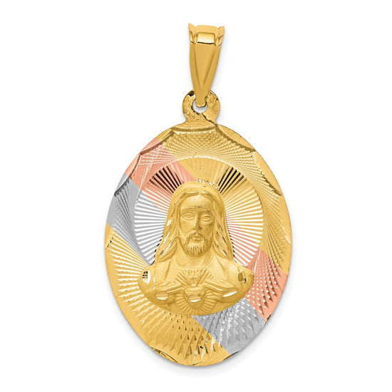 Gold Jesus Oval Pendants