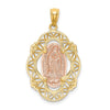 14K Two-tone with White Rhodium Our Lady of Guadalupe Pendant