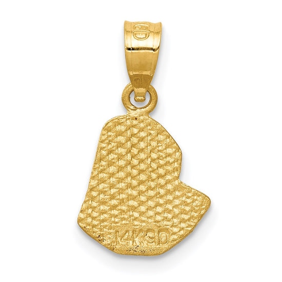 14K Satin Diamond-cut Virgin Mary Pendant