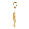 14k Satin and Polished Diamond-cut Virgin Mary Scalloped Edge Pendant