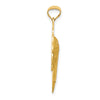 14k Satin and Polished Diamond-cut Virgin Mary Scalloped Edge Pendant