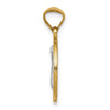 14k and White Rhodium Solid St. Benedict Medal Round Pendant