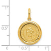 14K Polished And Satin Solid St Christopher Medal Round Pendant