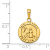 14K Polished Solid Saint Francis Medal Round Pendant