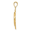 14k Polished Solid St. Michael Medal Scalloped Edge Round Pendant