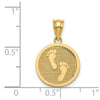 14k Polished Reversible HAVE FAITH/Footprints Pendant