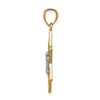 14k Two-tone Gold Polished Star of David with Chai Pendant
