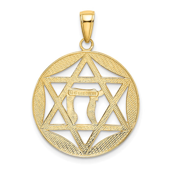 Gold Star of David Chai Pendants