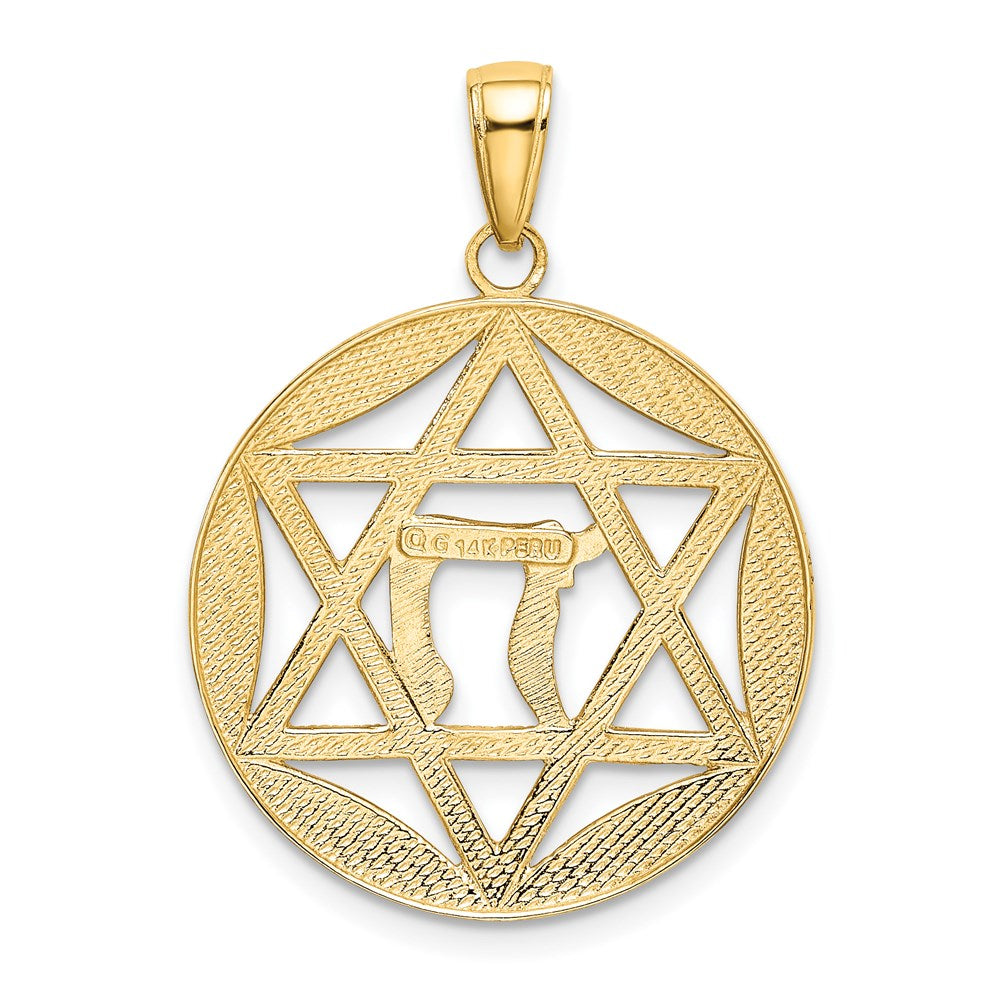 Gold Star of David Chai Pendants