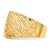 14K Polished and Textured Diamond-cut Dome Ring