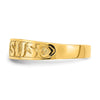 14K Polished JESUS with Hearts Ring