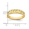 14K Polished JESUS with Hearts Ring