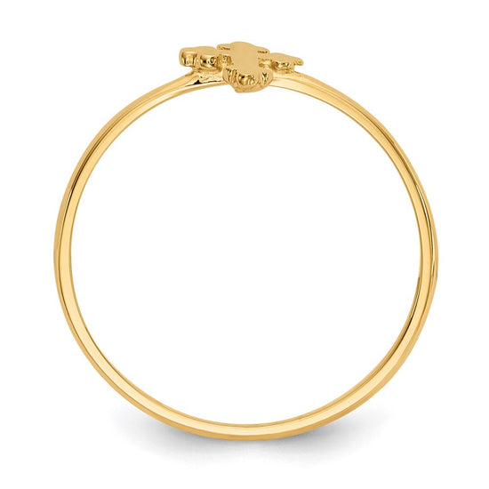 Gold Polished Cross Rings
