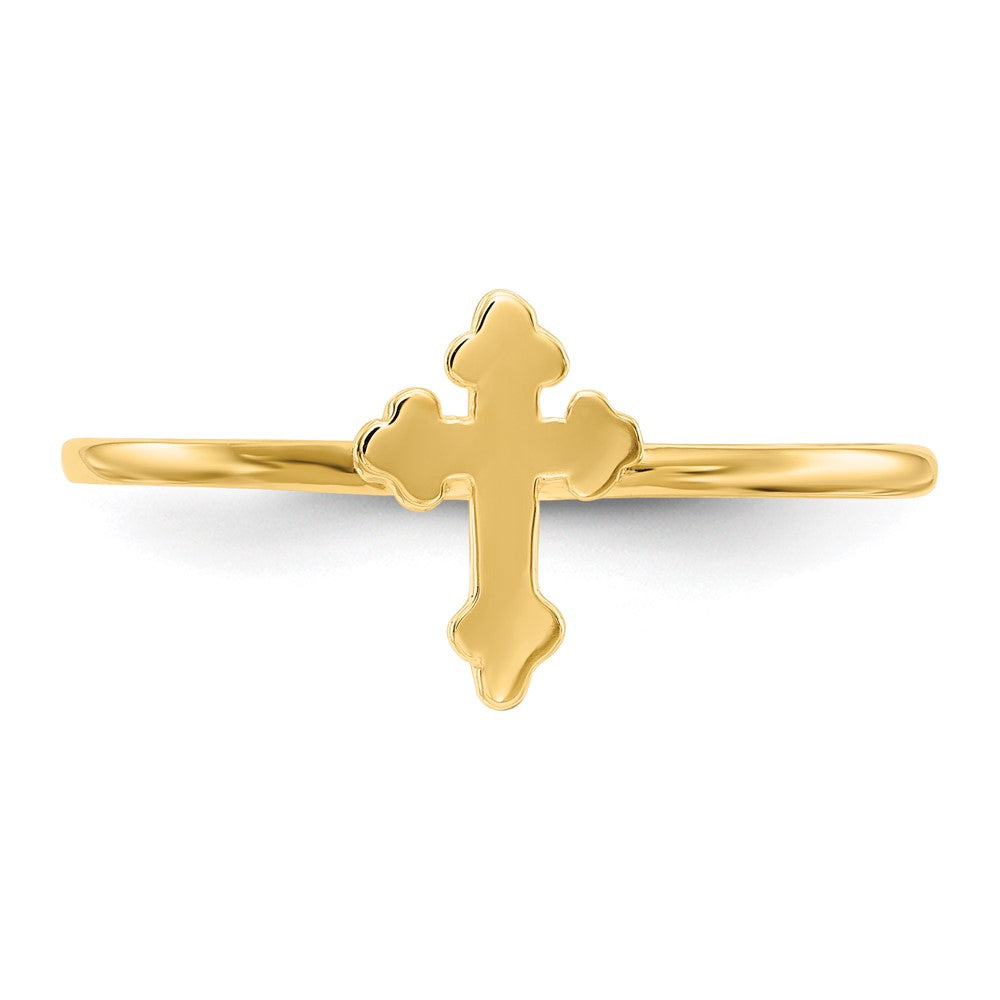 Gold Polished Cross Rings
