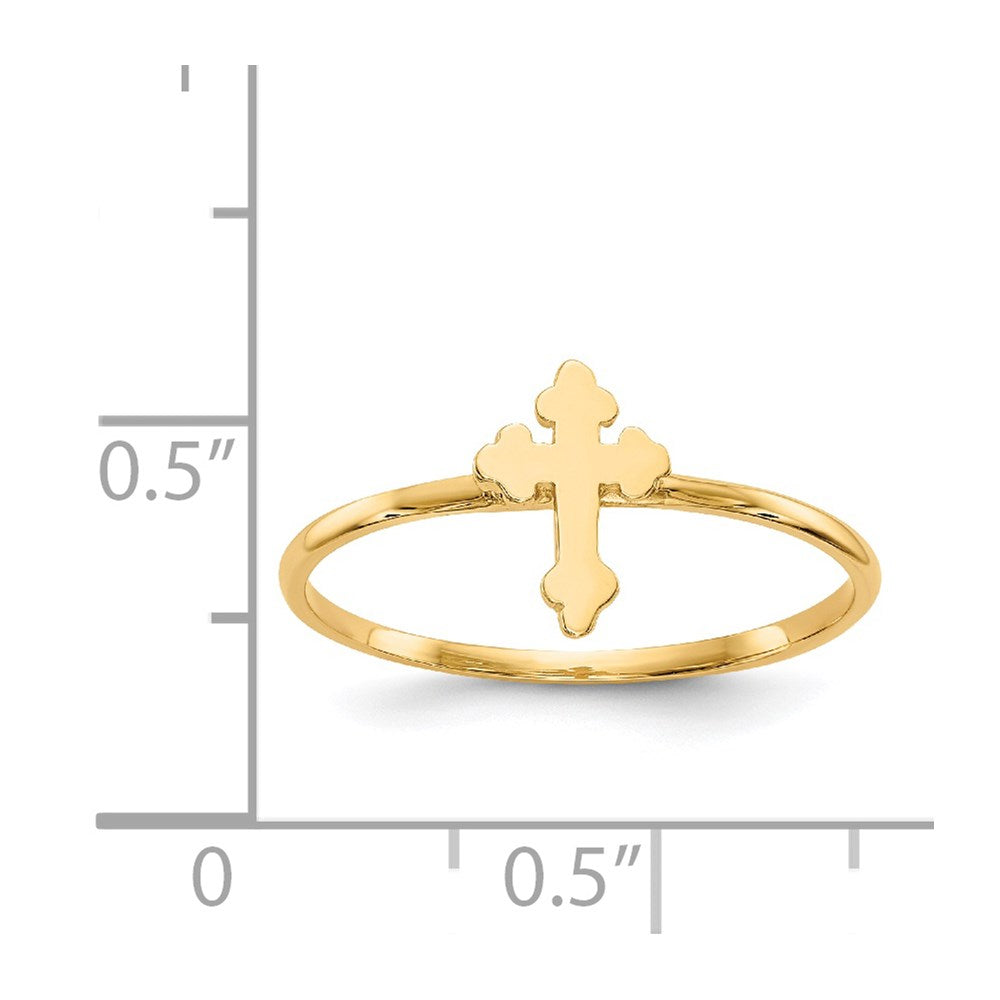 Gold Polished Cross Rings