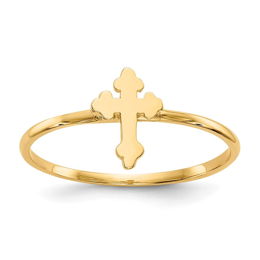 Gold Polished Cross Rings