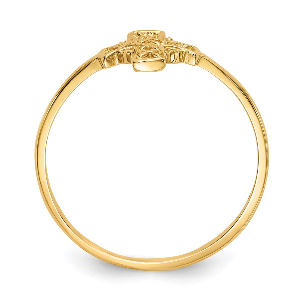 14k Polished Celtic Knot Cross Ring
