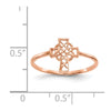 14k Rose Gold Polished Celtic Knot Cross Ring