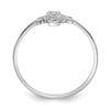 14k White Gold Polished Celtic Knot Cross Ring