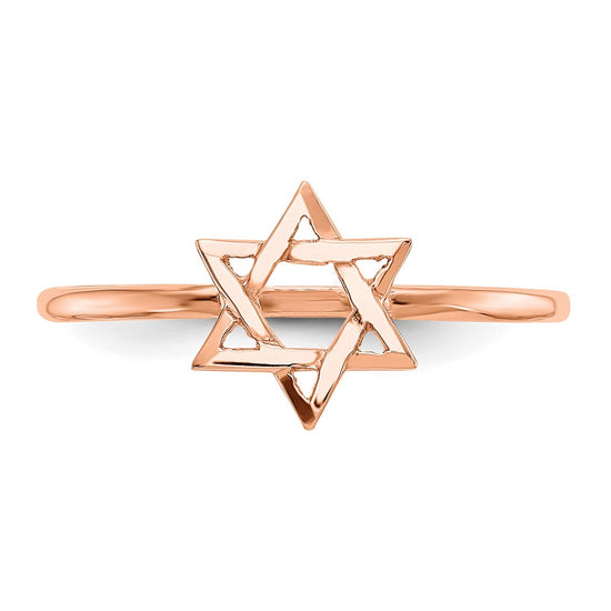 Gold Polished Star of David Rings